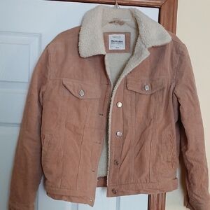 Tan Sherpa-Lined Corduroy Jacket